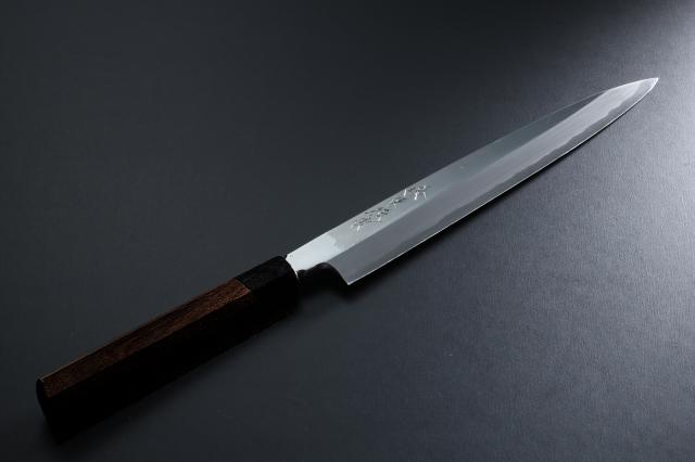 販売会 特別提供品 (21) 柳刃包丁カスミ(鏡面)紫檀柄